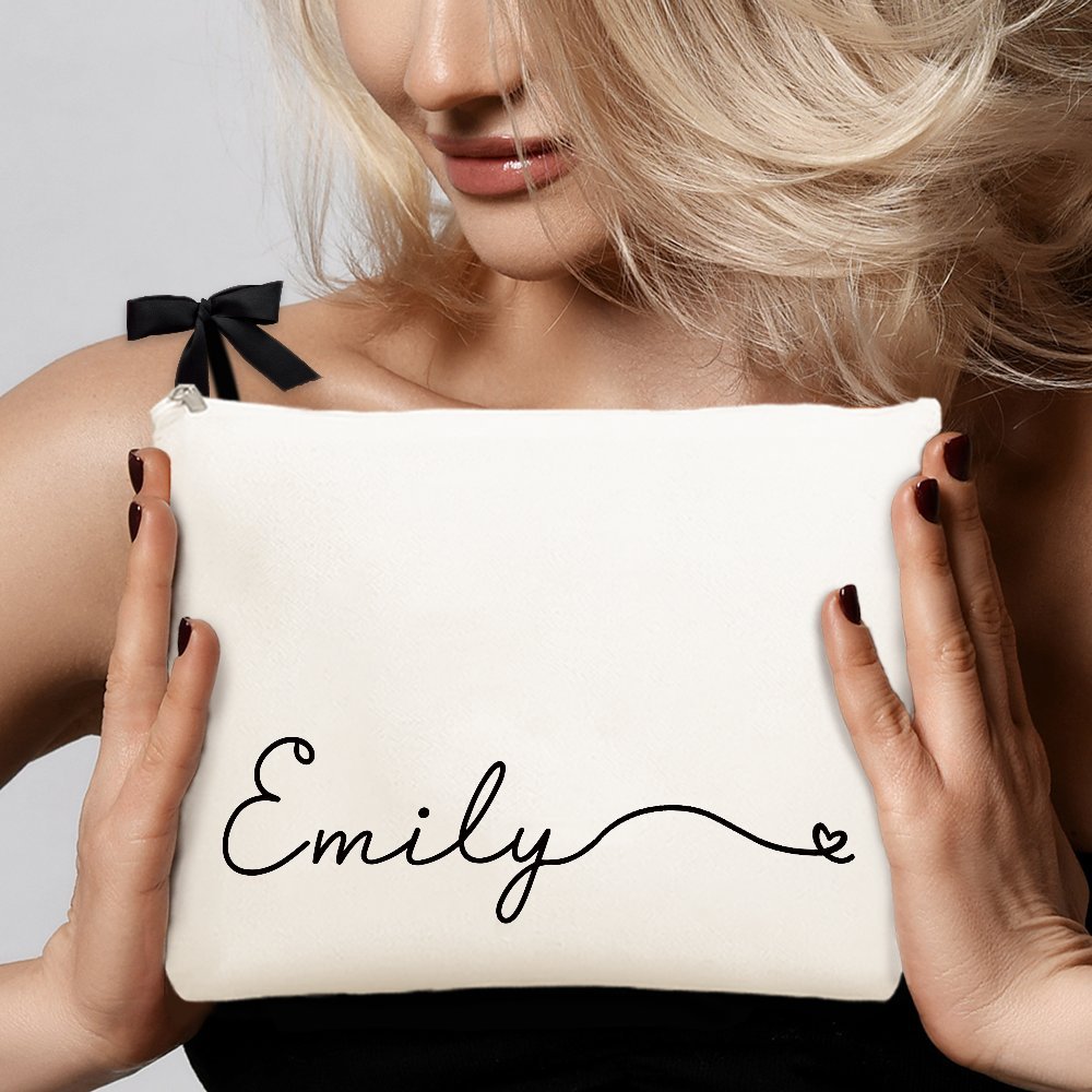 Monogram Custom Case - Tas Makeup Kanvas dengan Nama Kustom