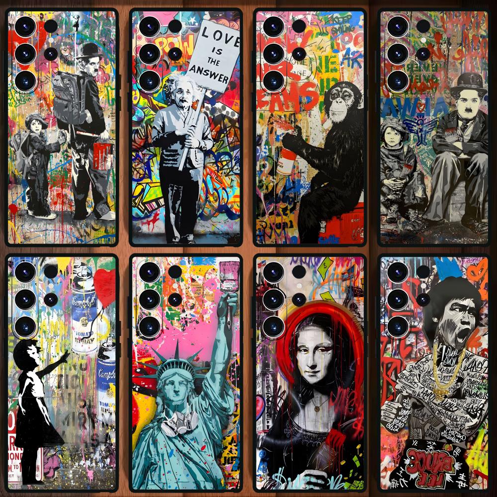 Phone Cases Black - Casing Ponsel Seni Grafiti Banksy untuk