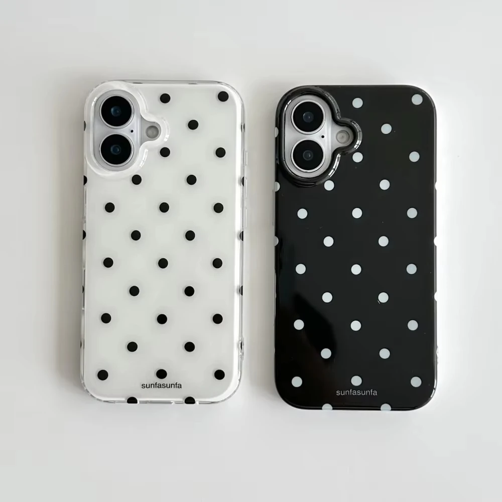 Phone Cases Polka Dot - Casing Ponsel Minimalis Polka Dot Hitam