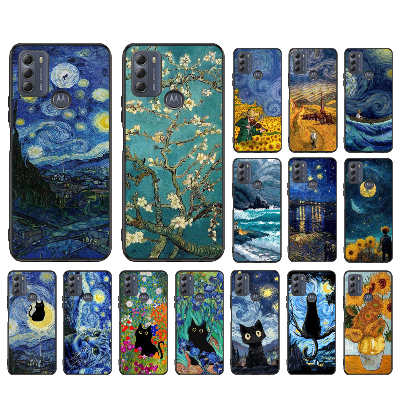 Phone Cases Jjk - Casing ponsel kucing Van Gogh Sunflowers