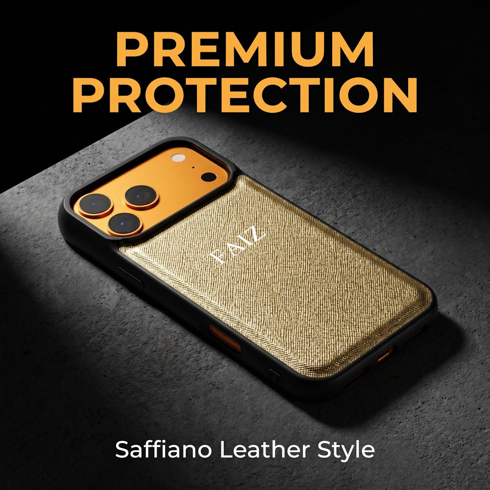 Monogram Custom Case - Casing Kulit Saffiano Minimalis INS dengan