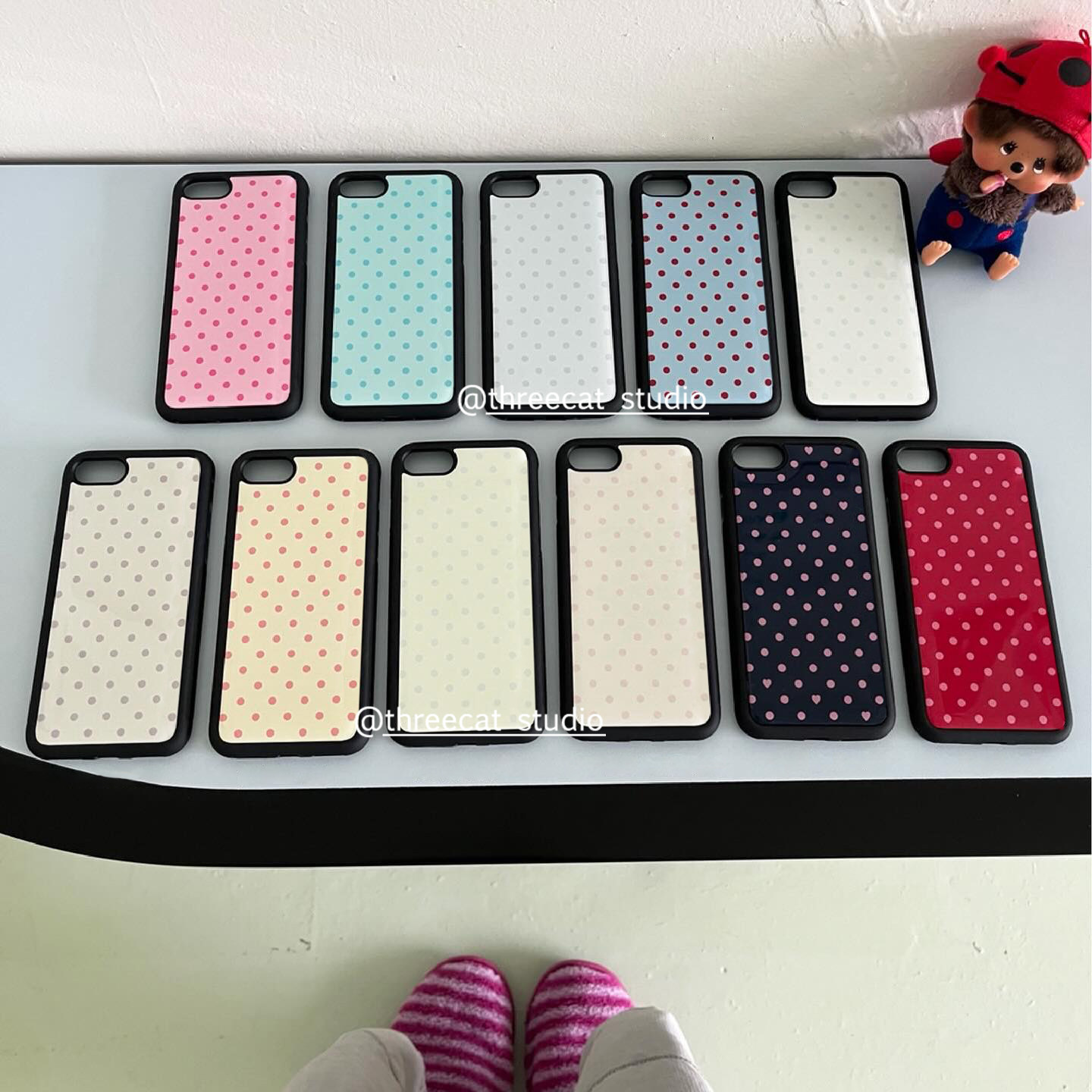 Phone Cases Polka Dot - Casing Ponsel Matte Motif Polkadot Warna-warni