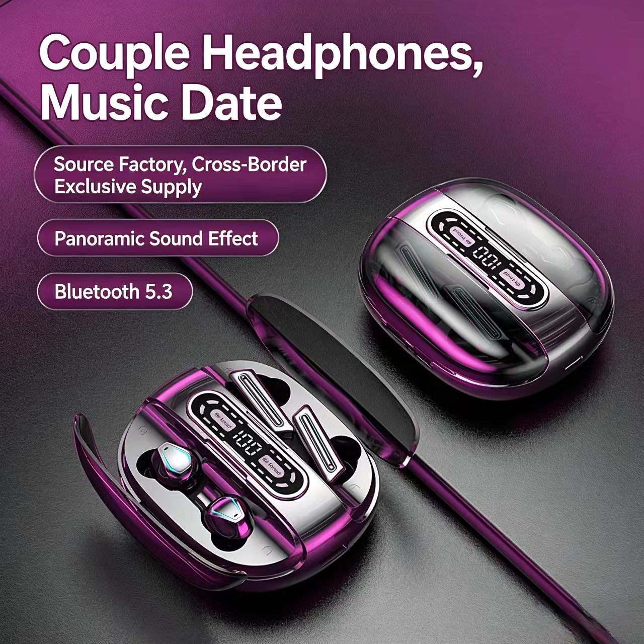 Phone Cases Pk - Headphone Pasangan untuk 2 Ponsel Kotak