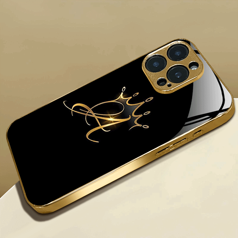 Monogram Custom Case - Casing Keras Monogram Mahkota Emas Mewah