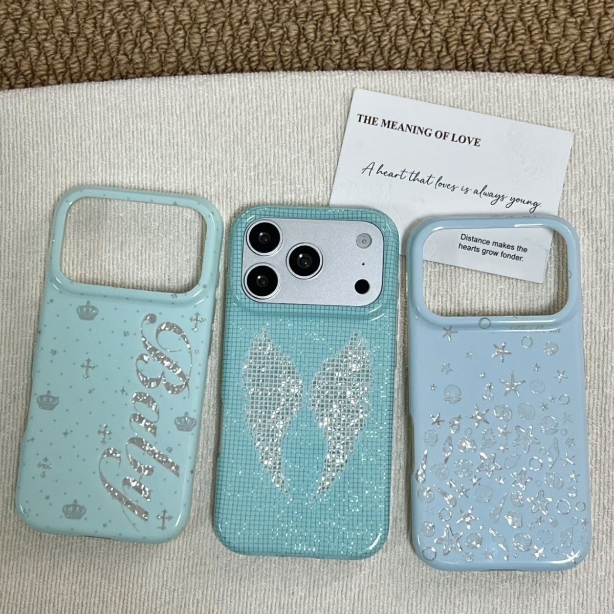 Phone Cases Iphone 16 - Casing Ponsel Korea Warna Mint Motif