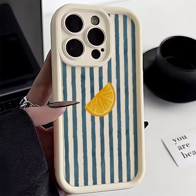 Phone Cases Xs Max - Casing Ponsel Motif Irisan Lemon Bergaris