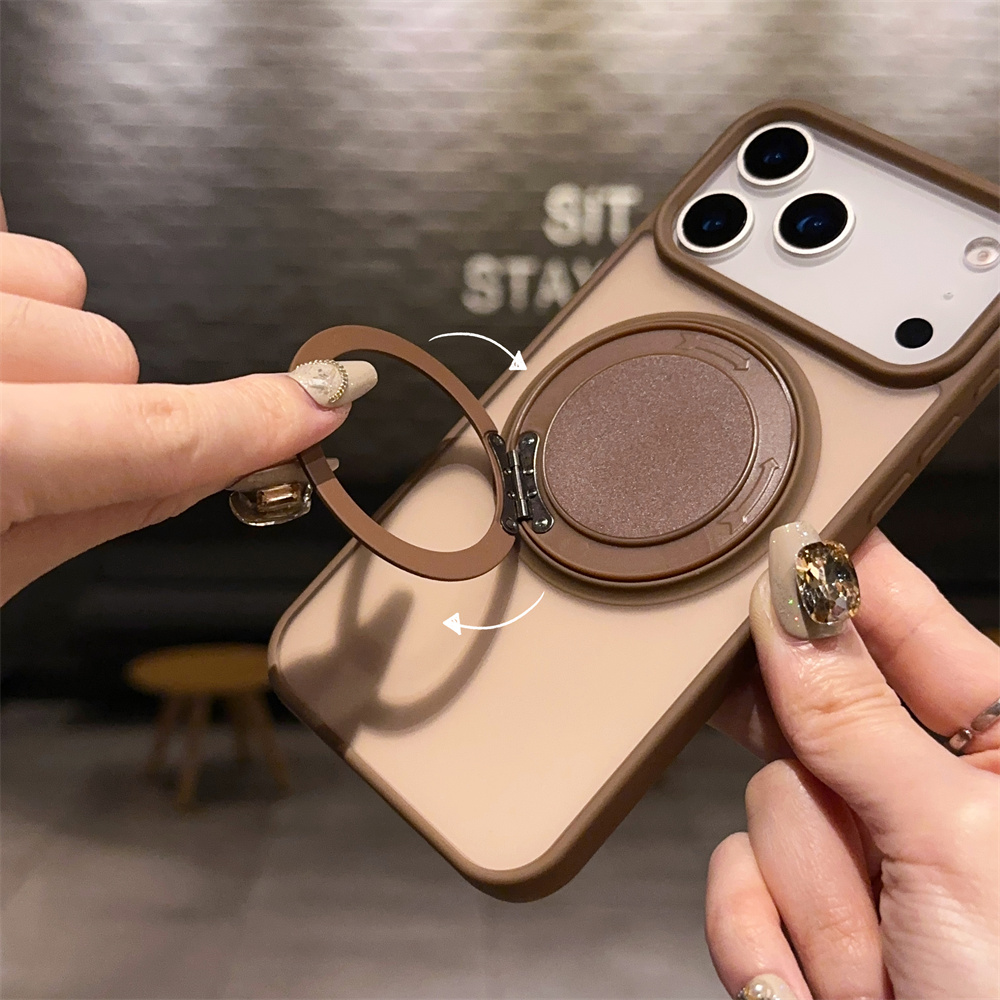 Matte Frosted Case - Casing Magnetik Braket Putar 360 untuk