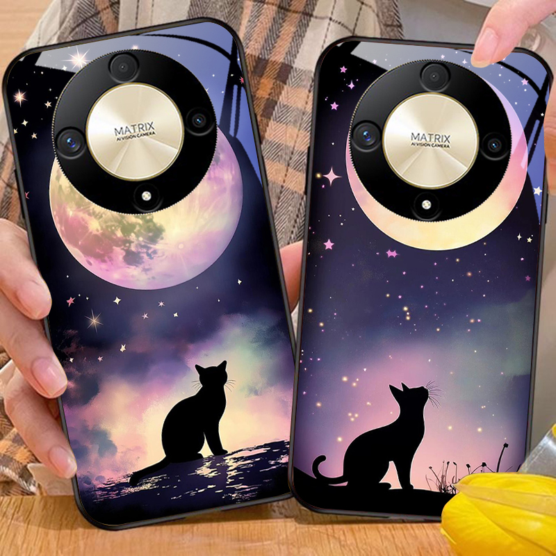 Phone Cases Under 200 - Kucing Di Bawah Bulan untuk Honor