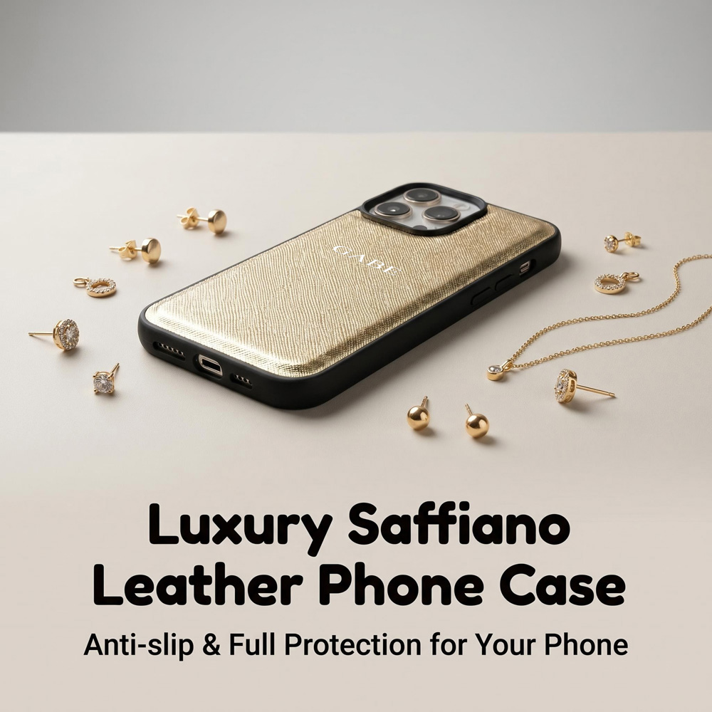 Casing Kulit Saffiano Minimali - Monogram Custom Case ulasan dan harga