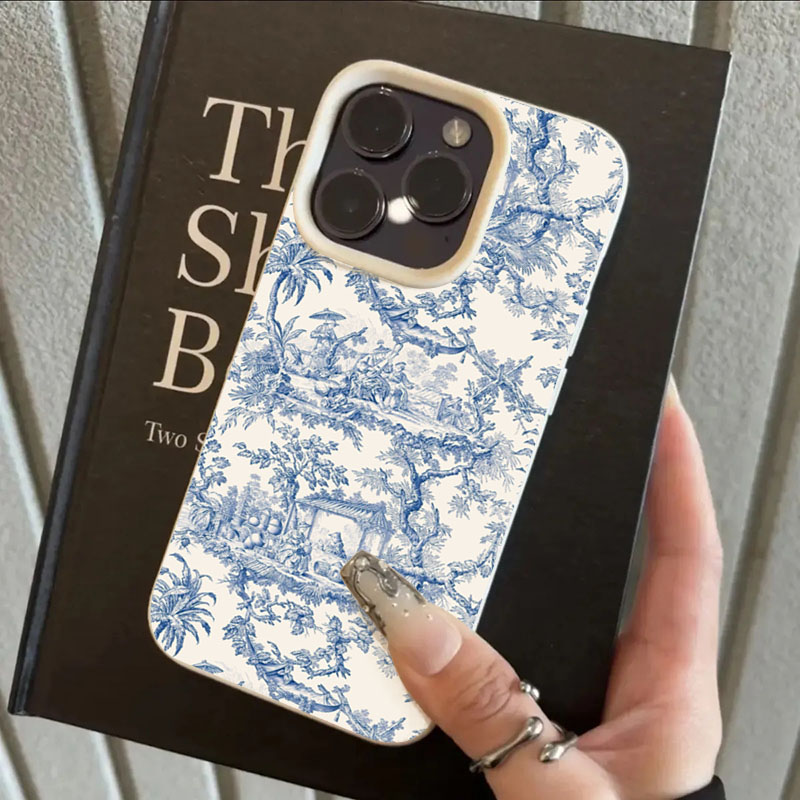 Casing Ponsel Porselen Biru Pu - Phone Cases Trending ulasan dan harga