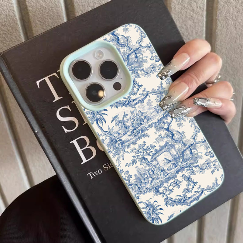 Casing Ponsel Porselen Biru Pu - Phone Cases Trending ulasan dan harga