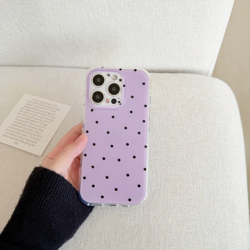 Casing HP Korea Putih & Ungu P - Phone Cases Polka Dot ulasan dan harga