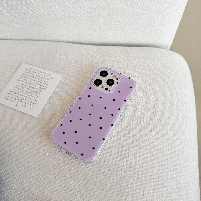 Casing HP Korea Putih & Ungu P - Phone Cases Polka Dot ulasan dan harga